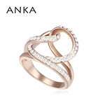 Real Rose Flower Rhinestone Ring Fine Jewelry