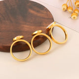 Pink Cat's Eye Stone Rhinestone Wedding Bands Water Droplet Rings
