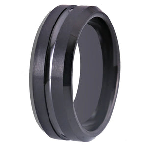 Tungsten Carbide Wedding Engagement Ring Matte Rose Thin Line Ring