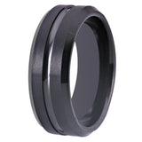 Tungsten Carbide Wedding Engagement Ring Matte Rose Thin Line Ring