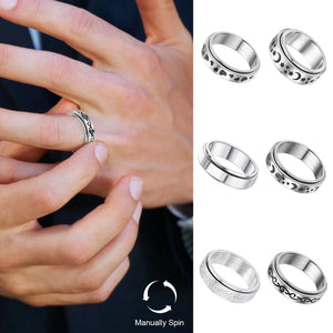 6pcs Stainless Steel Spinner Rings Set for Anxiety Relief