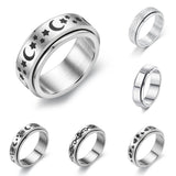 6pcs Stainless Steel Spinner Rings Set for Anxiety Relief