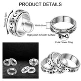 6pcs Stainless Steel Spinner Rings Set for Anxiety Relief