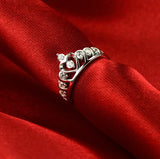 Crystal Crown Ring for Women Wedding Anniversary Party