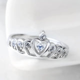 Crystal Crown Ring for Women Wedding Anniversary Party