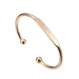 Rinhoo Bar Engraved Bracelets Copper Bangle for Women