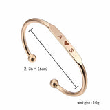 Rinhoo Bar Engraved Bracelets Copper Bangle for Women