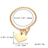 Rinhoo Love Heart Bracelet Stainless Steel Engrave Name Letters Word Charm Jewel