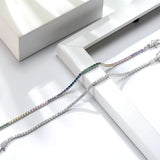 925 Silver Infinity Tennis Bracelet with Colorful Zircon Bangle