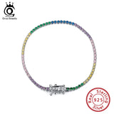 925 Silver Infinity Tennis Bracelet with Colorful Zircon Bangle