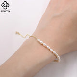 Vintage 14K 925 Silver Chunky Pearls Bracelet for Women