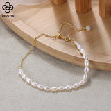 Vintage 14K 925 Silver Chunky Pearls Bracelet for Women
