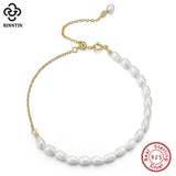 Vintage 14K 925 Silver Chunky Pearls Bracelet for Women