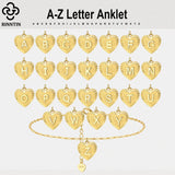 14K Plated Silver Layered A Anklet for Women Initial Ankle Foot Chain