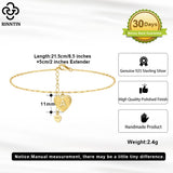14K Plated Silver Layered A Anklet for Women Initial Ankle Foot Chain