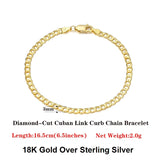 925 Sterling Silver 3mm Cuban Chain Bracelet for Women Men