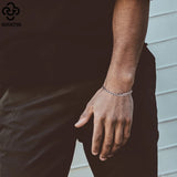 Diamond-Cut Cuban Chain Bracelet 925 Silver