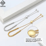 18K Over 925 Sterling Silver Diamond-Cut Bolo Bead Bracelet