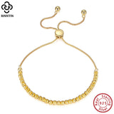 18K Over 925 Sterling Silver Diamond-Cut Bolo Bead Bracelet
