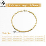 18K Plated 925 Sterling Silver Organic Cube Bead Chain Bracelet