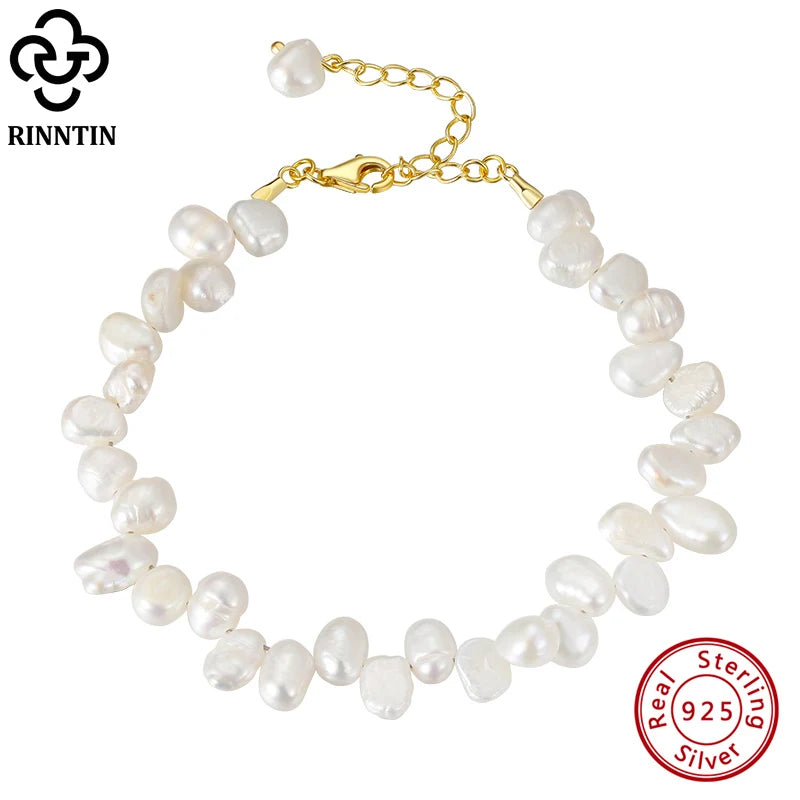 Vintage Freshwater Pearl Bracelet 925 Silver Girl's Bangles