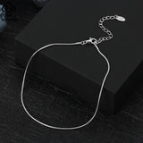 925 Sterling Silver Snake & Cable Chain Anklets for Women SSA06