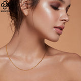 925 Silver 1.2mm Diamond-Cut Rope Chain Necklace for Women