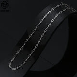 925 Silver Paperclip Chain Necklace Dainty 14K Women's Neck Chain Jewelry