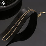 925 Silver Paperclip Chain Necklace Dainty 14K Women's Neck Chain Jewelry