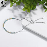 925 Silver 2mm Tennis Bracelet Multi-Color CZ Chain SB152