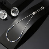 925 Silver 2mm Tennis Bracelet Multi-Color CZ Chain SB152