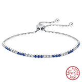 925 Silver 2mm Tennis Bracelet Multi-Color CZ Chain SB152
