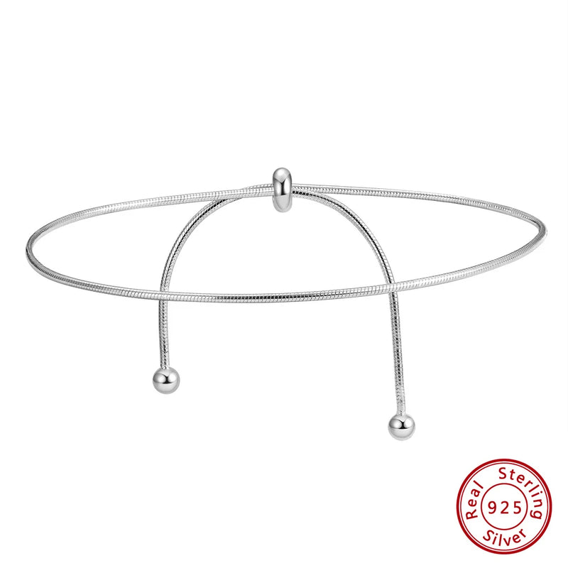 925 Sterling Silver Snake Chain Anklet for Women SA53