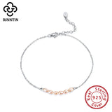 925 Silver Anklet Pink Fresh Water Pearl for Girls