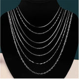 925 Sterling Silver Women's Box Chain Necklace Jewelry