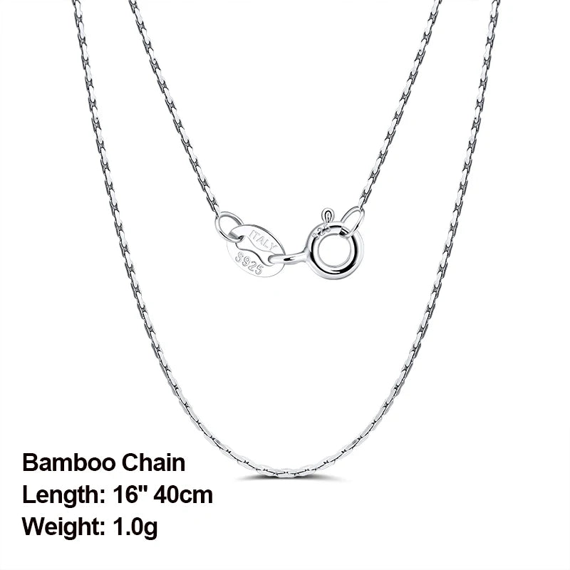 925 Sterling Silver Women's Box Chain Necklace Jewelry