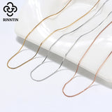 925 Sterling Silver Box Chain Necklace for Women 40cm-60cm