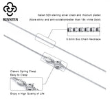 925 Sterling Silver Box Chain Necklace for Women 40cm-60cm