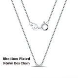 925 Sterling Silver Box Chain Necklace for Women 40cm-60cm