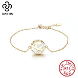 925 Silver Bracelet Mother of Pearl Double Layer Chain For Women