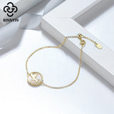 925 Silver Bracelet Mother of Pearl Double Layer Chain For Women