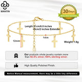 925 Silver Cross Anklets for Women, Summer Ankle Chain Bracelet