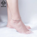 925 Silver Cushion Cut Tennis Chain Anklet with Zircon