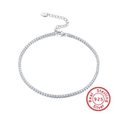 925 Silver Cushion Cut Tennis Chain Anklet with Zircon