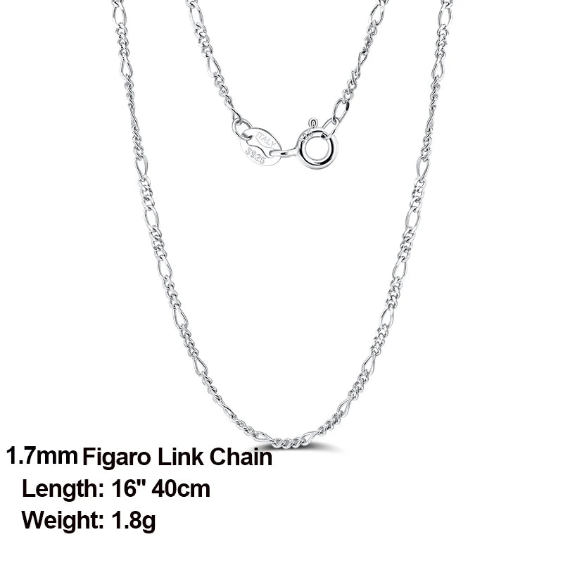 925 Sterling Silver Diamond-Cut Link Chain Necklace