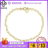 925 Silver Heart Chain Anklet Foot Bracelet Summer Jewelry