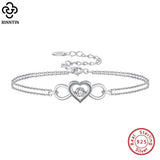 925 Silver Infinity Love Bracelet CZ Jewelry SB135