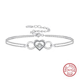 925 Silver Infinity Love Bracelet CZ Jewelry SB135