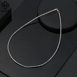 925 Sterling Silver Braided Choker Necklace for Women