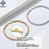 925 Silver Italian 2.5mm Flat Byzantine Chain Bracelet for Women